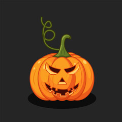 Spooky Lantern with a menacing grin for Halloween festivities Vector Illustration Cartoon Design