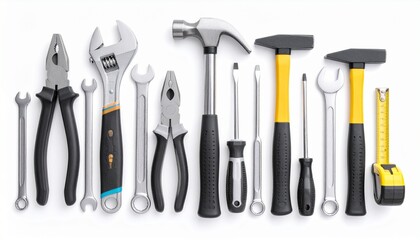 set of tools isolated on white