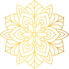 Detailed Golden Mandala Floral Artwork for Graphic Design


