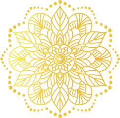Golden Mandala Design with Floral Ornament Vector Illustration

