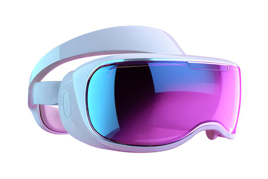 Immersive virtual reality headset with sleek modern design and vibrant holographic display, perfect for gaming and futuristic experiences