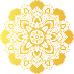 Golden Mandala Floral Vector Background in Luxury Style

