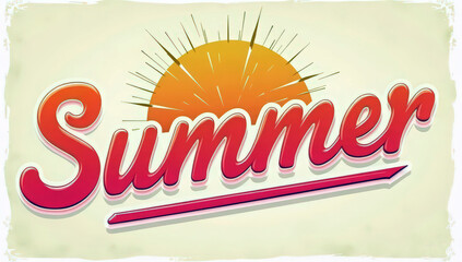 Pastel-colored hand-drawn text spelling "Summer" with playful rounded letters on a light blue background. Modern minimalist seasonal typography design, ideal for summer posters, social media graphics