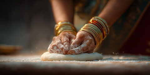 Traditional Cooking Scene with Marathi Lady
