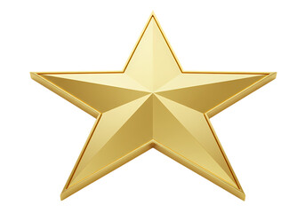 Gold Star Award: Achievement, Success, Excellence Symbol isolated on transparent background