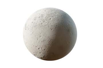 Planet Moon with craters on transparent background