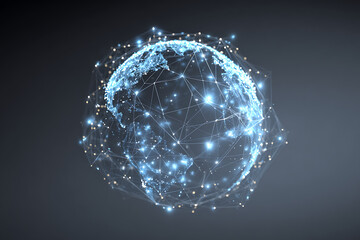 Experience the future of global connection with this dazzling digital earth, representing a dynamic network of innovation and boundless possibilities for modern business.