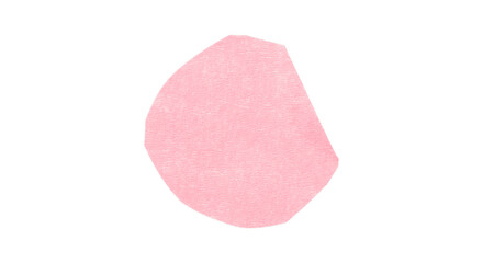 Pink circle masking tape sticker with crumpled edges, separate crumpled round paper on transparent background.