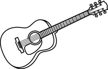Fototapeta premium Acoustic guitar outline, perfect for music lovers and creative projects.