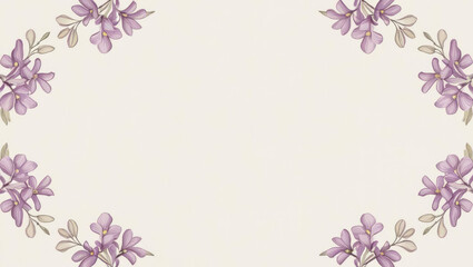 Floral Frame Background with Lilac Flowers and Copy Space, Perfect for Invitations and Springtime Greetings