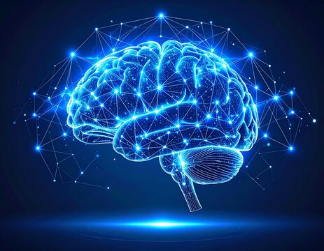 Digital Brain Concept of Artificial Intelligence and Neural Networks - Technology and Science