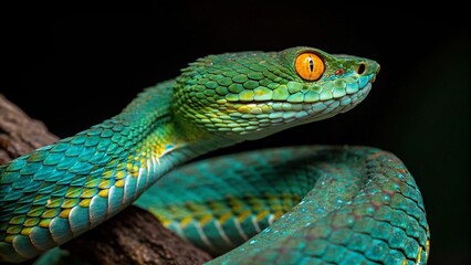 green snake on a branch