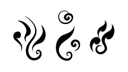 Abstract Black Steam Swirl smoke