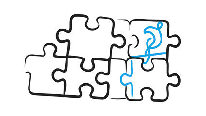 Abstract Puzzle Piece Connection jigsaw doodle