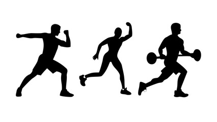 Athletes running and jumping sports action