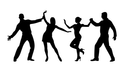 Black silhouette of a dog with a bone canine animal