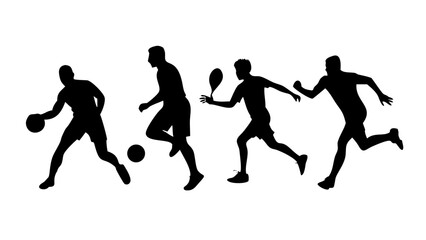 Black silhouette of a person running athletic