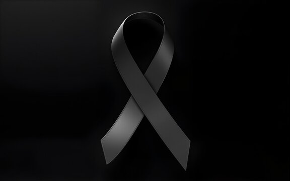 Black awareness tape on a black background, 3d render. High quality