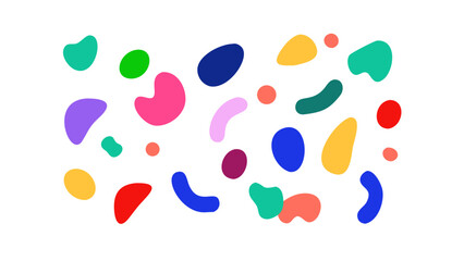 Colorful abstract organic shapes blobs graphic design