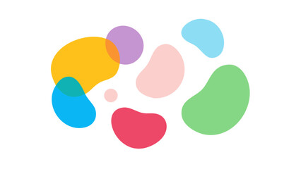 Colorful abstract organic shapes blobs pastel