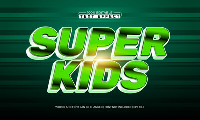super kids editable text effect with a super and power text style