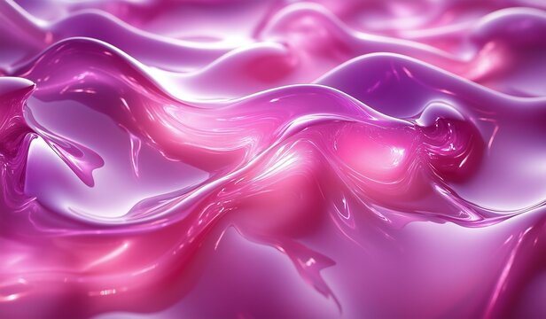 Abstract fluid pink and purple shapes flowing on background creating artistic and modern design