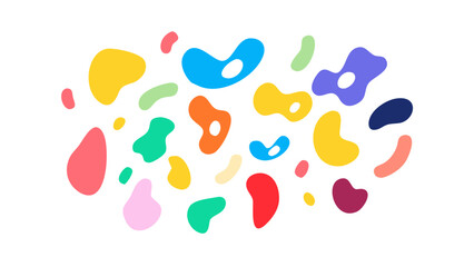 Colorful organic shapes scattered abstract blob