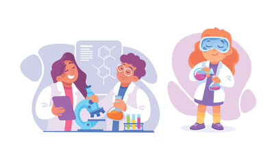In a vibrant lab, young scientists engage in exciting experiments and discovery adventures