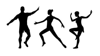 Couple dancing gracefully dancers silhouette