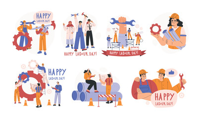 Fototapeta premium We celebrate our community helpers with beautiful illustrations highlighting their roles