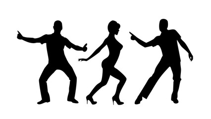 Couple dancing latin ballroom latin dance silhouette