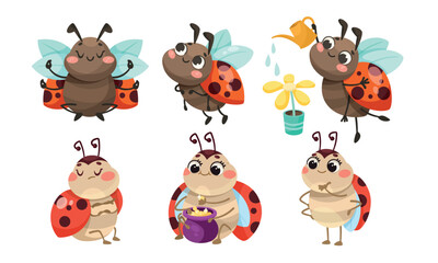 Charming Animated Ladybugs Participating in Various Fun Activities and Games Together