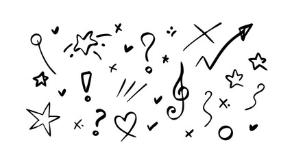 Hand drawn comic doodle character black