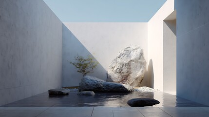 Zen garden design ideas minimalist indoor garden with water feature and white walls for relaxation space