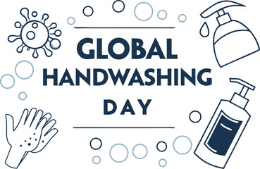 Global Handwashing Day Illustration Design for Awareness. Creative Global Handwashing Day Artwork for Health Campaigns. Detailed Global Handwashing Day Illustration Set for Education. Global Handwash