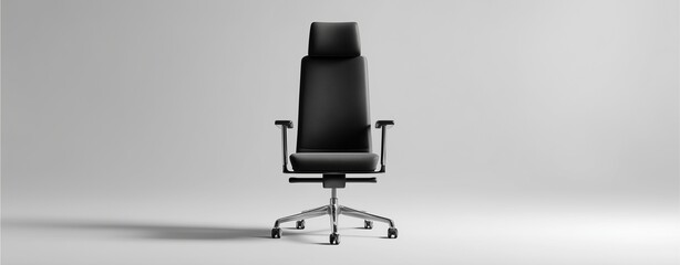 Executive Leather Office Chair: Experience the epitome of comfort and style with this modern black leather executive chair, designed for long hours of productivity and sophistication.