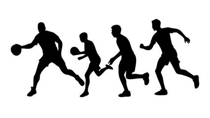 Minimalist black silhouette of a running person vector