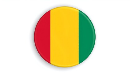 Guinean flag badge with vertical red-yellow-green stripes symbolizing independence and natural wealth