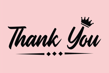 Elegant thank you calligraphy set with handwritten script lettering in black on white background