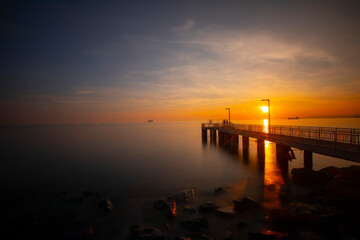 Fototapeta premium long exposure of the large pier