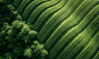 Drone monitoring crops in a smart agricultural setting. This represents the intersection of technology and sustainable farming practices, with digital farming systems driving precision, Generative AI