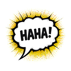 A Comic Speech Bubble with HAHA! Written Inside Transparent png vector