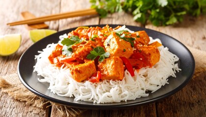 Spicy tofu and rice dish, colorful and flavorful