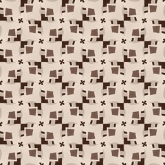 Colorful illustration of a seamless geometric pattern with a mosaic of blue and light squares