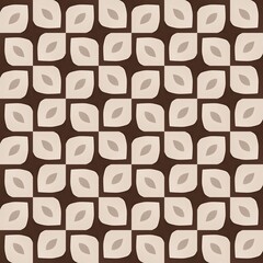 Seamless geometric pattern of brown and blue chocolate squares for a modern, textured background design
