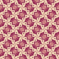 Seamless pattern with hearts and stars in a decorative style background design