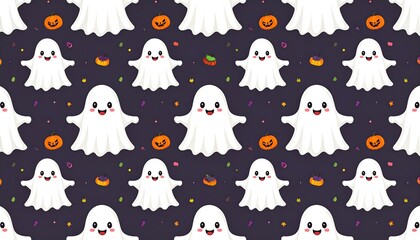 Cute ghosts and Halloween treats