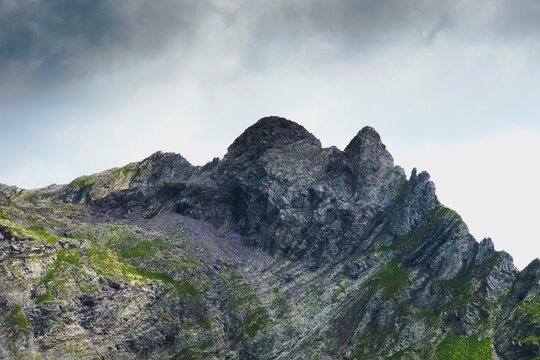 Rocky Alpine peak Punta Stefania. Orobie Alps, Lombardy, Italy. Orobie Alps, Lombardy, Italy