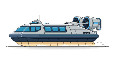 Futuristic Hovercraft Illustration: A Bold Exploration of Advanced Maritime Technology and Design