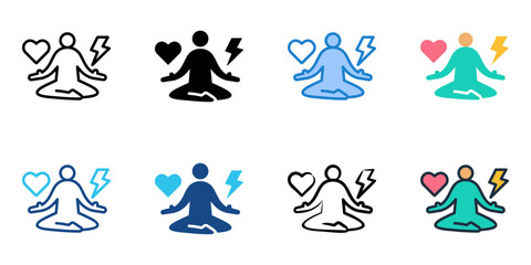 Stress Management icon set multiple style collection 
